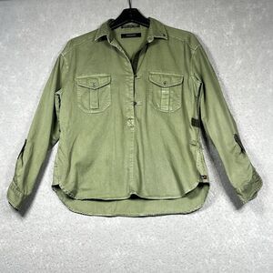 Scotch & Soda Amsterdam Shirt Womens XS Green Denim Half Button Up Shirt Top